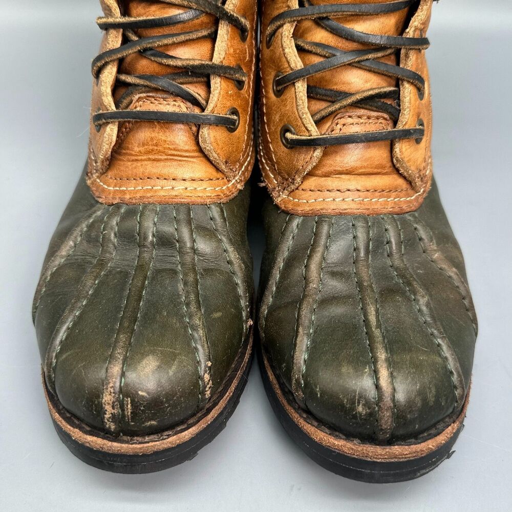 Frye Veronica Women's 6.5 Brown Leather Shearling Duck Boots Lace-Up Mid-Calf - Picture 4 of 12